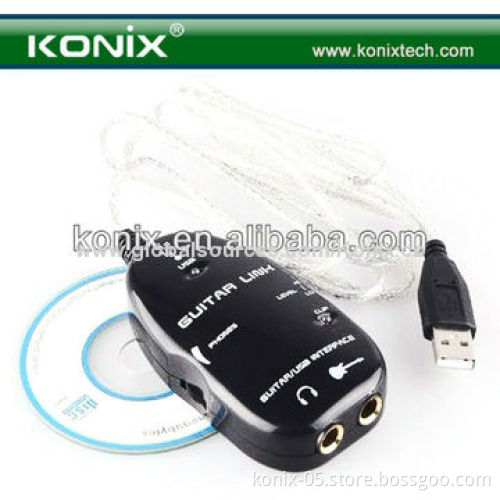 Black/White USB Guitar Link Cable for PC/Mac Recording China Electric Guitar Accessory